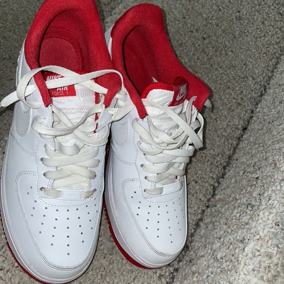 Red and White Nike Air Force 1 - Picture 2 of 4
